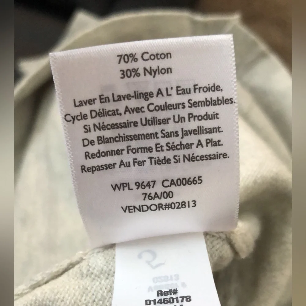 Eddie Bauer Gray Cream Button Down Cardigan Sweater size XL